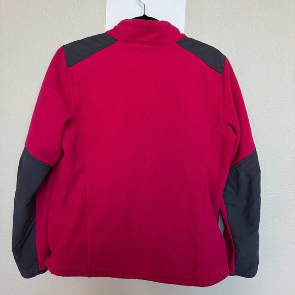 L.L.Bean Polartec Fleece Jacket SZ Medium Pink Red Warm Outdoor Hiking Cozy - Picture 2 of 6